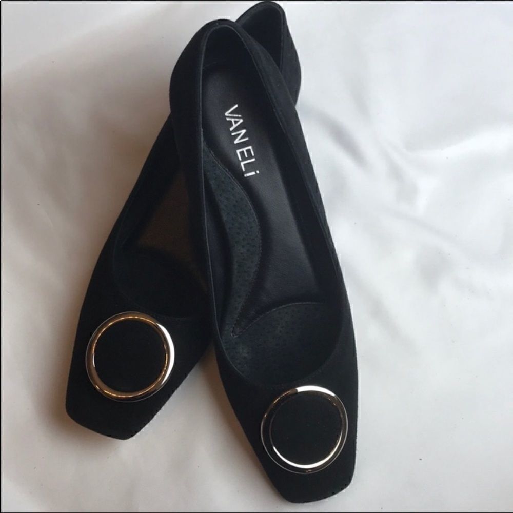 VANELI BLACK SUEDE SHOES WOOL PRETTY CIRCL…
